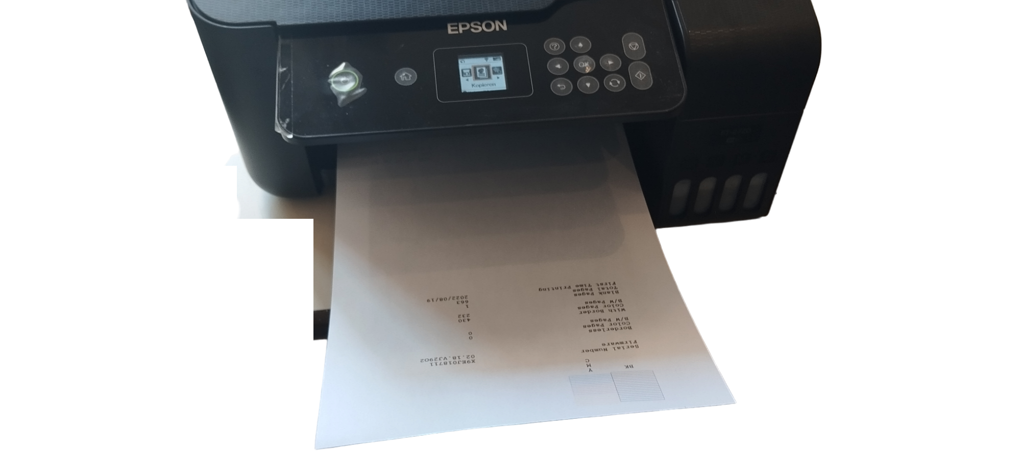 Epson ET-2720 mit vollem Tintenauffangbehälter