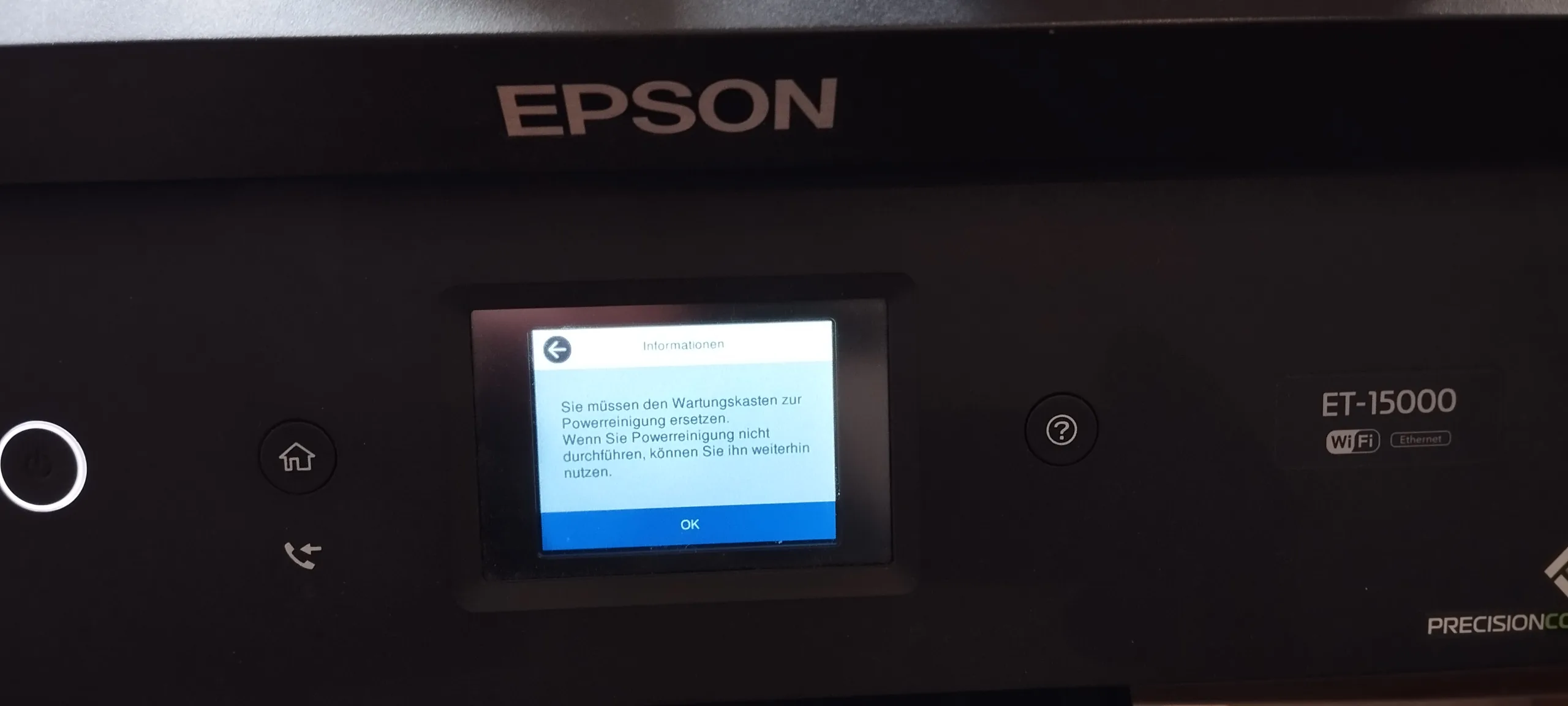 Epson ET-1500 
Restkapazität von Wartungskasten