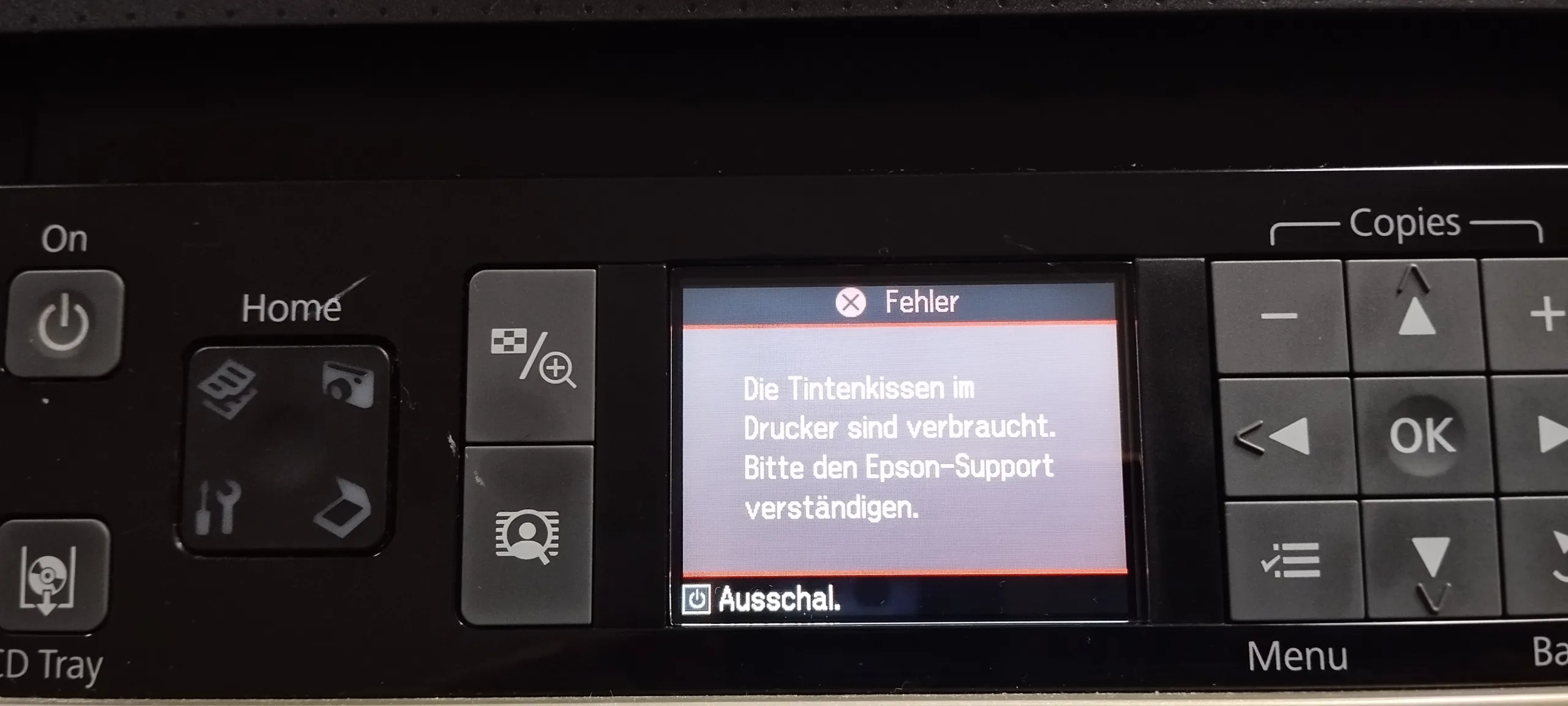 Meldung Tintenkissen verbraucht