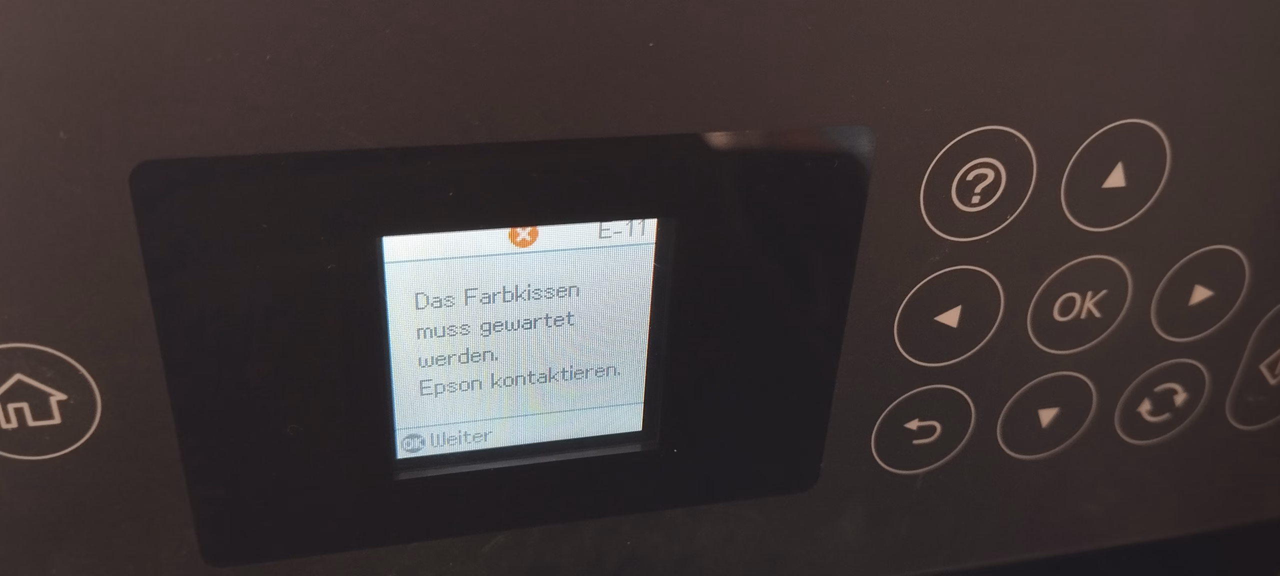 Meldung "Farbkissen muss gewartet werden"